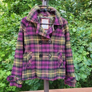 outlander plaid lace up jacket